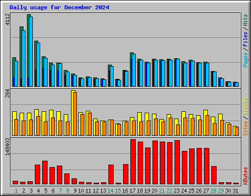 Daily usage for December 2024