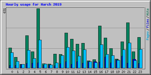 Hourly usage for March 2019