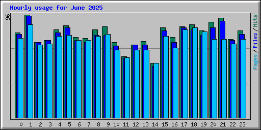Hourly usage for June 2025